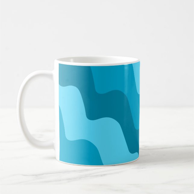Caneca De Café Gradiente de ondas do oceano azul (Esquerda)