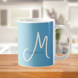 Caneca De Café Gradiente de Praia Monograma