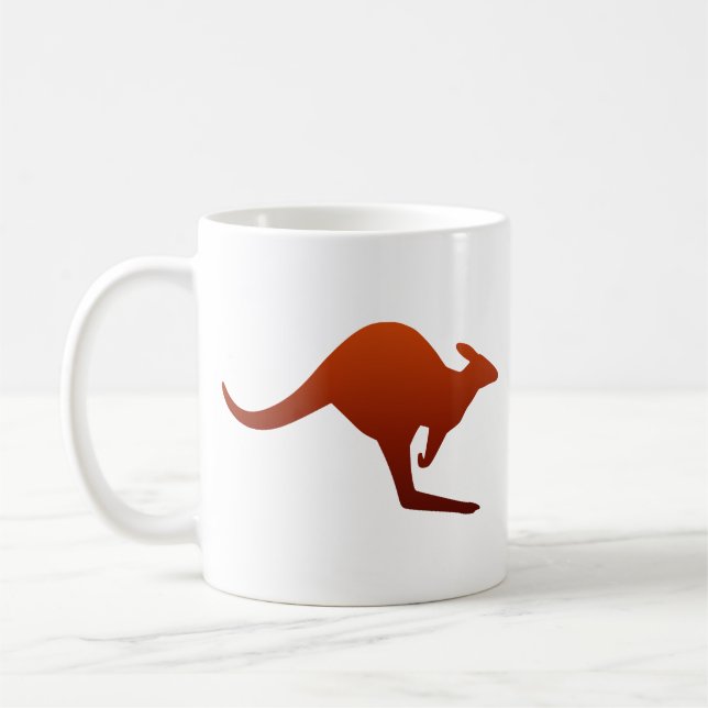 Caneca De Café Gradiente do Deserto Laranja Queimado Kangaroo Sil (Esquerda)