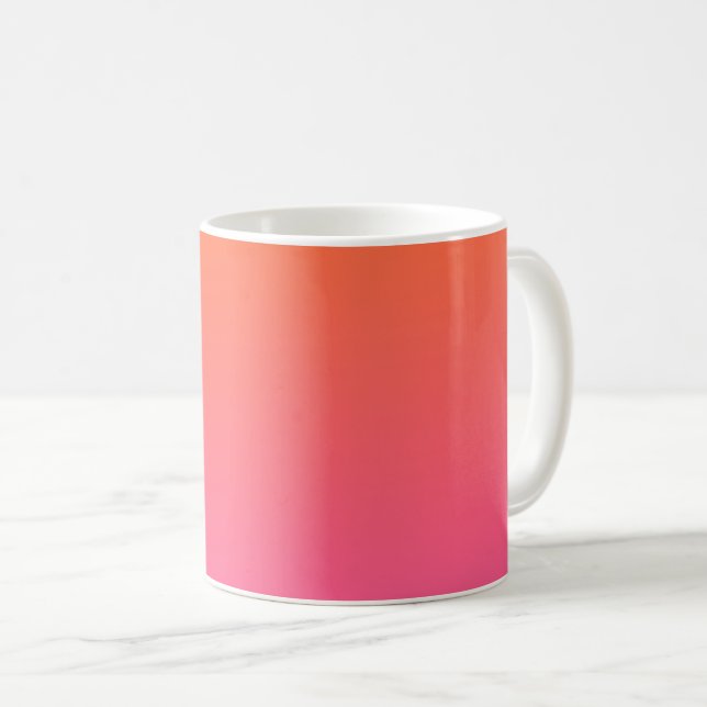 Caneca De Café Gradiente Laranja e Rosa (Frente Esquerda)