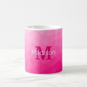 Caneca De Café Gradiente Rosa Quente Padrão de Malha Geométrica M