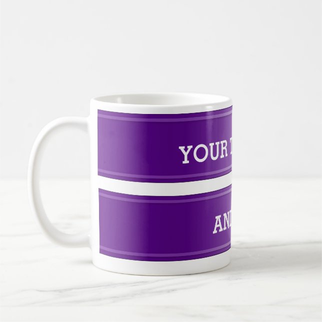 Caneca De Café gradiente roxo do BANNER + seu texto (Esquerda)