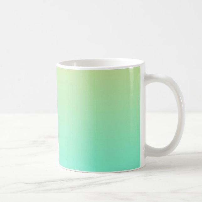Caneca De Café Gradiente Simples Pastel Amarelo Turquesa (Direita)
