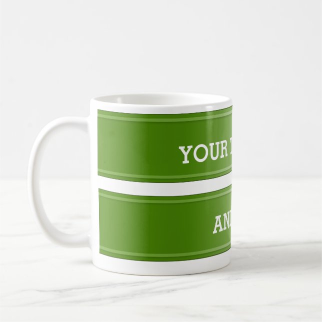 Caneca De Café gradiente verde-oliva do BANNER + seu texto (Esquerda)