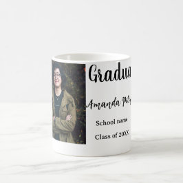 Caneca De Café Graduação clássica adicione nome de foto classe an