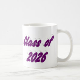 Caneca De Café Graduação da turma de 2026 com tipografia roxa
