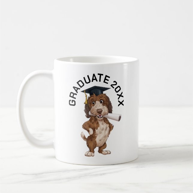Caneca De Café Graduação de Cães Personalizada (Esquerda)