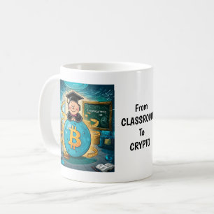 Caneca De Café Graduação de Criptomoeda Personalizada