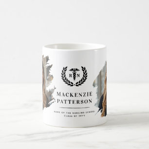 Caneca De Café Graduação de Enfermagem de RN Personalizada Bruta