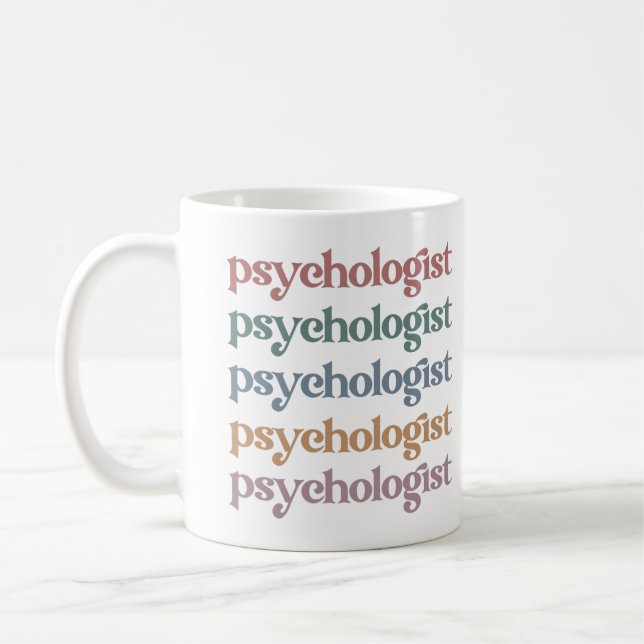 Caneca De Café Graduação de Estudantes de Psicologia Retro Psicol (Esquerda)