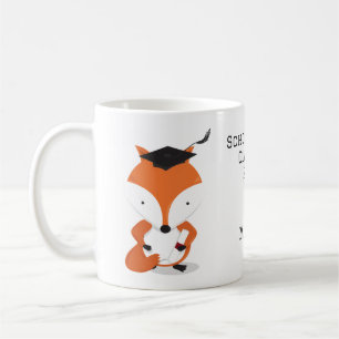 Caneca De Café Graduação de Fox do Boné de Nome