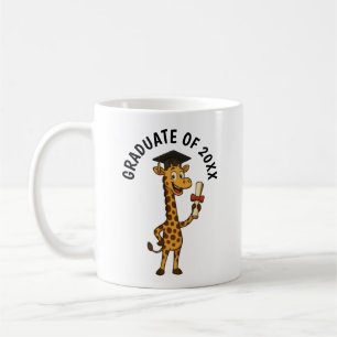 Caneca De Café Graduação de Girafa Personalizada