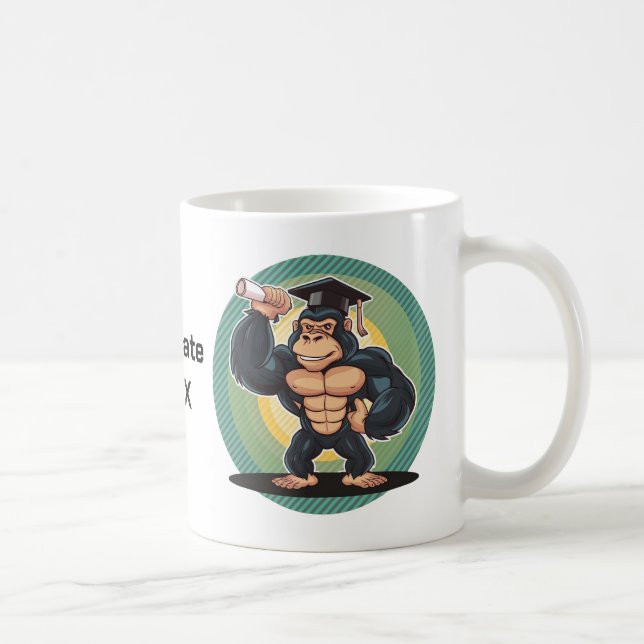 Caneca De Café Graduação de gorila personalizada (Direita)