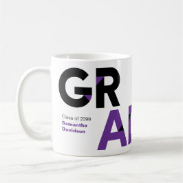 Caneca De Café Graduação de Letras de Ângulo Grande Roxo
