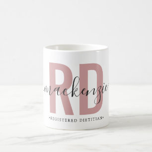 Caneca De Café Graduação de Nutricionista Registrado RD Personali