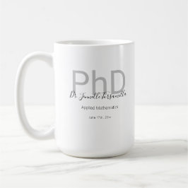 Caneca De Café Graduação de PhD em Nome da Cinza Negra