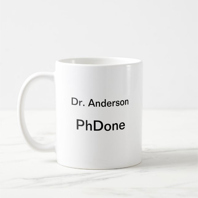 Caneca De Café Graduação Moderna Simples Concluída (Esquerda)