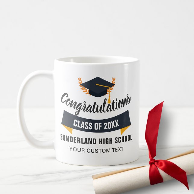 Caneca De Café Graduação - Parabéns Classe de Personalidade Escol (Criador carregado)