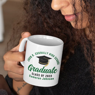 Caneca De Café Graduação Personalizada do Formando Verde 2023