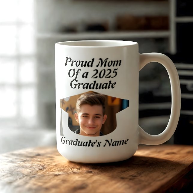 Caneca De Café Graduação Personalizada para Mãe Orgulhosa ou Pai (Personalized Graduation mug for mom.)