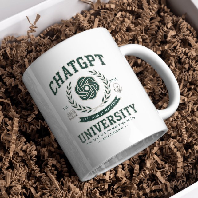 Caneca De Café Graduação Personalizada Personalizada de ChatGPT P (Criador carregado)