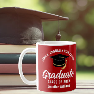 Caneca De Café Graduação Personalizada Vermelho Branco 2026