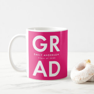 Caneca De Café Graduação Rosa Quente de Formando Negrito