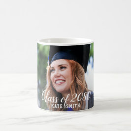 Caneca De Café Graduação Simples de Foto Personalizada por Caligr