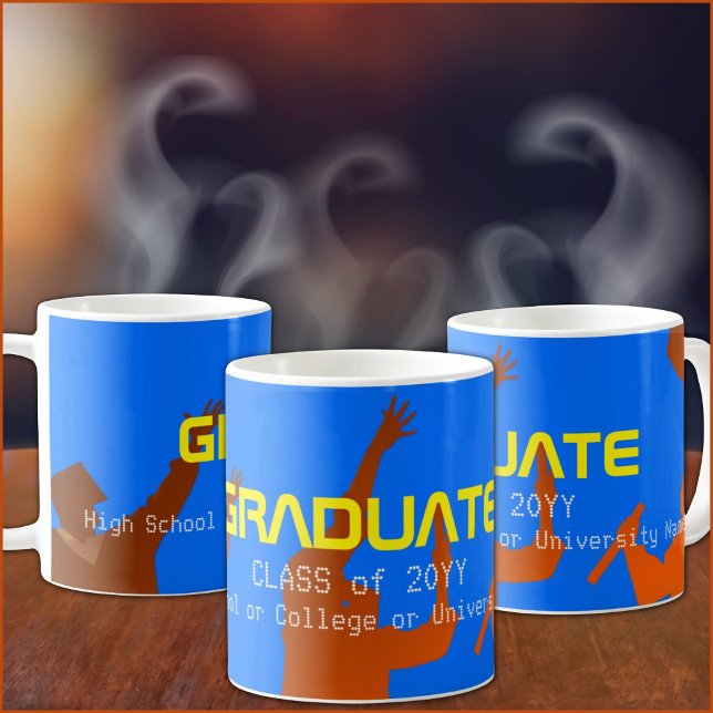 Caneca De Café Graduação Técnica Moderna Azul Negrito (Criador carregado)
