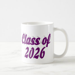 Caneca De Café Graduação turma de 2026 texto roxo