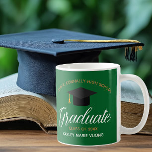 Caneca De Café Graduação Verde Personalizada