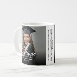 Caneca De Café Graduate Photo with Family Message Graduation 
