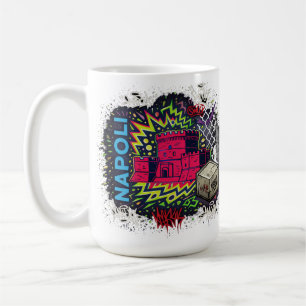 Caneca De Café Graffiti Neon Urbano Castelo de Nápoles