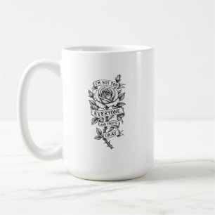 Caneca De Café Gráfica de declaração botânica de rosa vintage gra