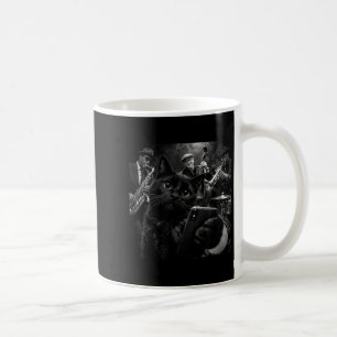 Caneca De Café Gráfica Selfie da Banda de Cool Jazz Black Cat
