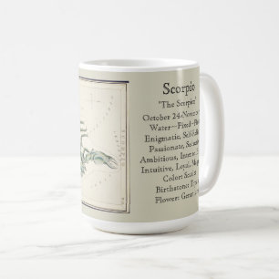 Caneca De Café Gráfico Astronômico Antiguo Scorpio Zodiac