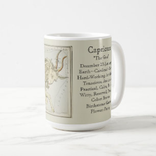 Caneca De Café Gráfico Astronômico Antiquado do Capricórnio Zodía