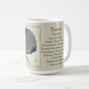 Caneca De Café Gráfico Astronômico Antiquado Taurus Zodiac