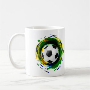 Caneca De Café Gráfico Clássico da Esfera de Futebol