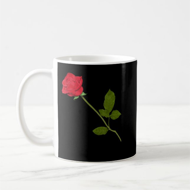 Caneca De Café Gráfico da Flor de Rosa vermelha Belo Solteiro (Esquerda)