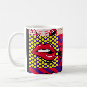 Caneca De Café Gráfico da placa de pop
