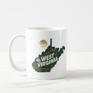 Caneca De Café Gráfico da Virgínia Ocidental Viagem Icônica Ocide