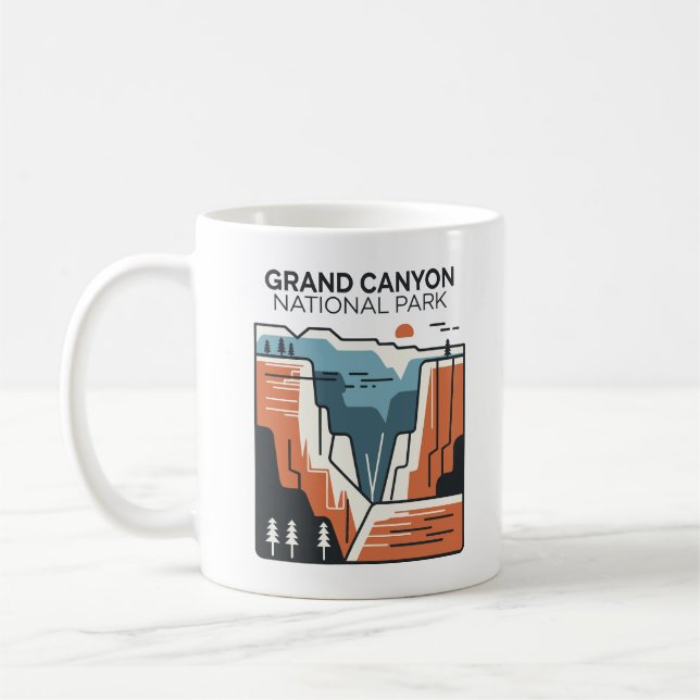 Caneca De Café Gráfico de Abstrato do Parque Nacional do Grand Ca (Esquerda)