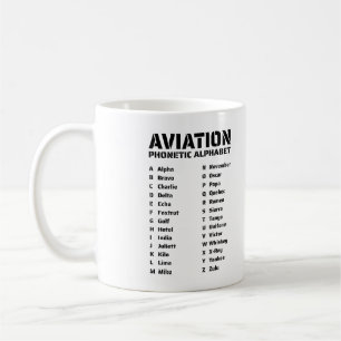 Caneca De Café Gráfico de alfabetos fonéticos da aviação