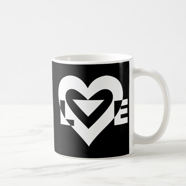 Caneca De Café Gráfico de Amor legal, Branco (Direita)