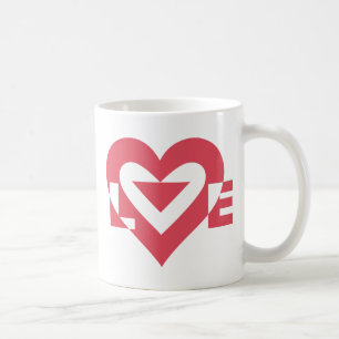 Caneca De Café Gráfico de Amor legal, Rosa Cereja