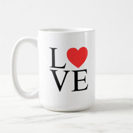 Caneca De Café Gráfico de Coração de Amor do Dia dos Namorados