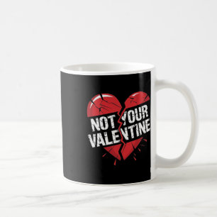 Caneca De Café Gráfico de Coração Quebrado Vermelho Rachado Não é