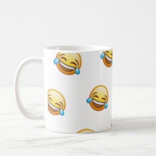 Caneca De Café Gráfico de Emoji Rindo e Chorando Divertido