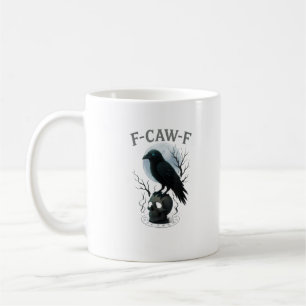 Caneca De Café Gráfico de Halloween de caveira de corvo gótico F